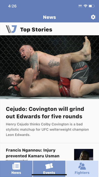 Emulate iPhone app MMAjunkie using MyAndroid