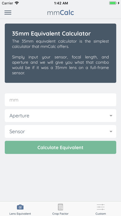Emulate iPhone app mmCalc using MyAndroid
