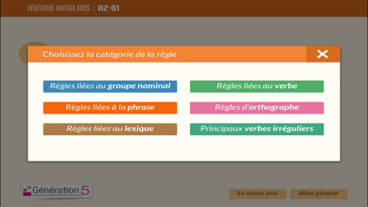 Emulate iPhone app Mémo anglais A2-B1 using MyAndroid