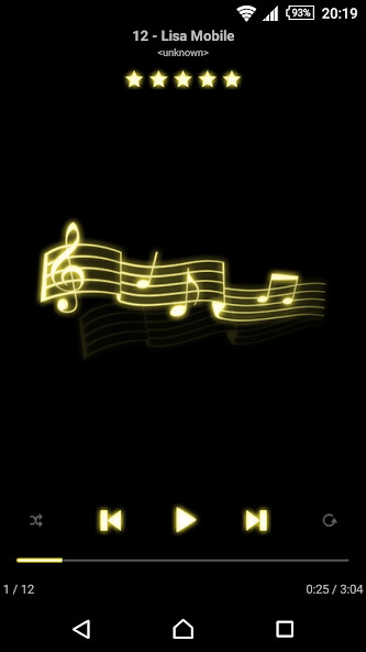 Emulate Android APK mMusic Skin Neon Canary
