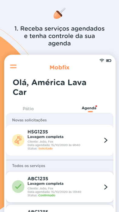 Emulate iPhone app Mobfix Profissionais using MyAndroid