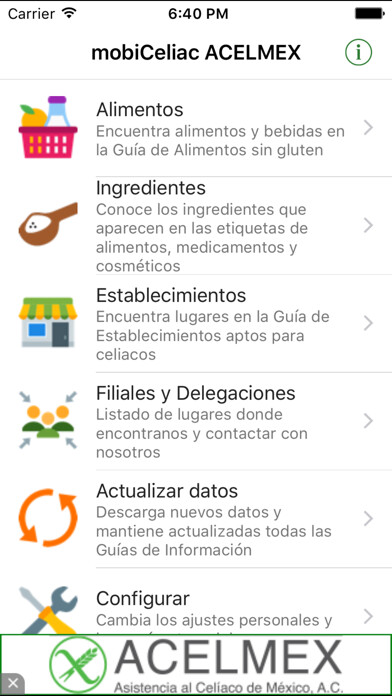 Emulate iPhone app mobiCeliac ACELMEX using MyAndroid