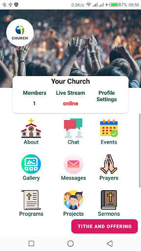 Run android online APK Mobi Church from MyAndroid or emulate Mobi Church using MyAndroid