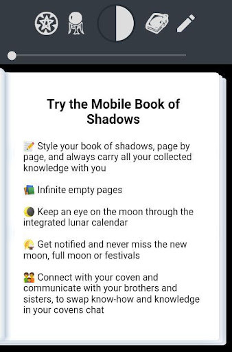 Run android online APK Mobile Book of Shadows - Modern witch tool from MyAndroid or emulate Mobile Book of Shadows - Modern witch tool using MyAndroid