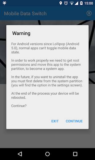 Emulate Android APK Mobile data switch