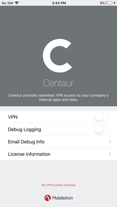 Emulate iPhone app MobileIron Centaur using MyAndroid