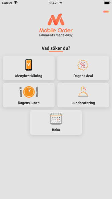 Emulate iPhone app Mobile Order using MyAndroid Emulate iPhone app Mobile Order using MyAndroid