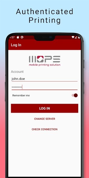 Emulate iPhone app Mobile Printing Solution MOPS using MyAndroid
