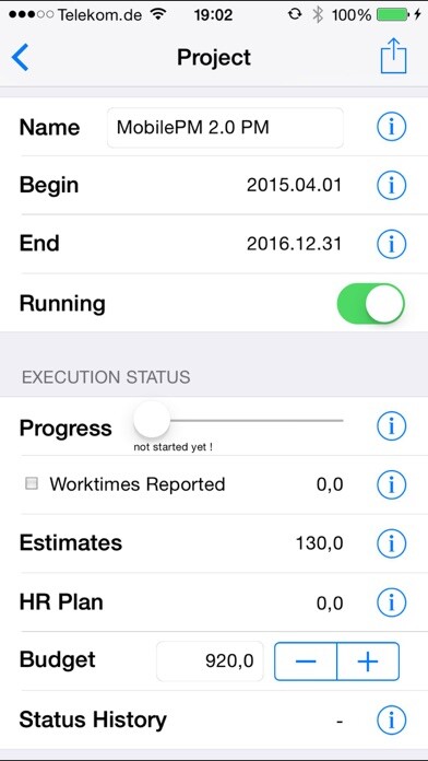 Emulate iPhone app Mobile Project Manager using MyAndroid