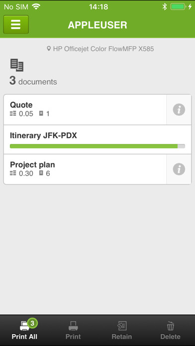 Emulate iPhone app Mobile Pull Print using MyAndroid