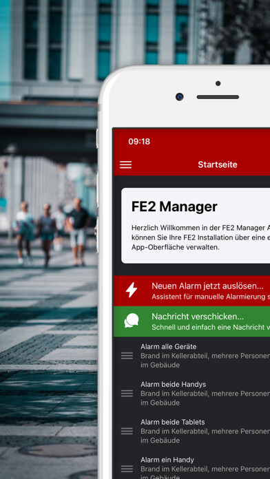 Emulate iPhone app Mobiler Alarm - FE2 Manager using MyAndroid