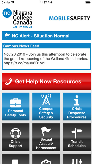Emulate iPhone app Mobile Safety Niagara College using MyAndroid