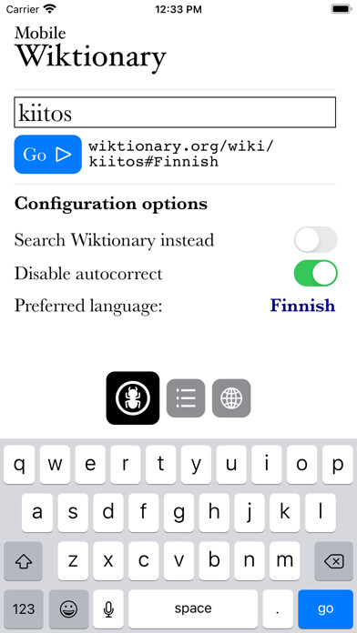 Emulate iPhone app Mobile Wiktionary using MyAndroid Emulate iPhone app Mobile Wiktionary using MyAndroid
