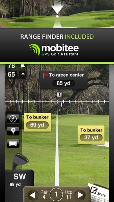 Emulate iPhone app Mobitee Golf GPS Rangefinder Scorecard using MyAndroid