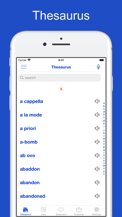 Emulate iPhone app Moby Thesaurus - extended using MyAndroid Emulate iPhone app Moby Thesaurus - extended using MyAndroid