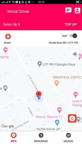 Run android online APK Mocar Driver from MyAndroid or emulate Mocar Driver using MyAndroid