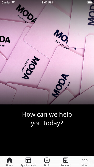 Emulate iPhone app Moda Beauty Bar using MyAndroid