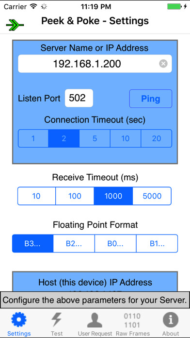 Emulate iPhone app Modbus Peek & Poke using MyAndroid Emulate iPhone app Modbus Peek & Poke using MyAndroid
