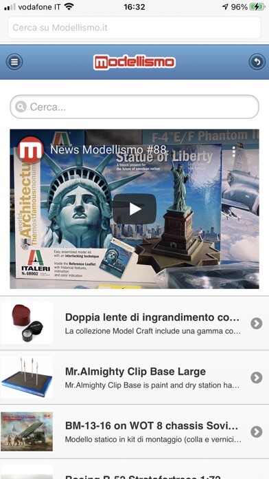 Emulate iPhone app Modellismo.it using MyAndroid