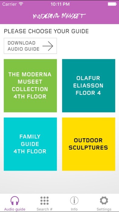 Emulate iPhone app Moderna Museet audio guide using MyAndroid