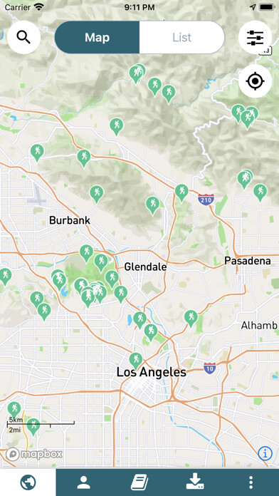 Emulate iPhone app ModernHiker: California Trails using MyAndroid