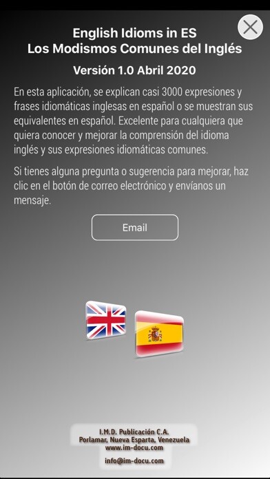 Emulate iPhone app Modismos Comunes del Inglés using MyAndroid