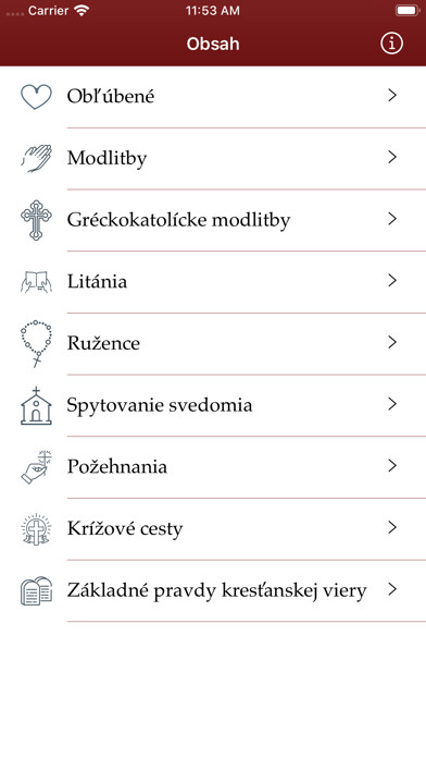 Emulate iPhone app Modlitba using MyAndroid