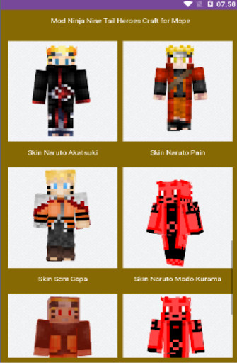 Run android online APK Mod Ninja Nine Tail Anime Heroes Craft for Mcpe from MyAndroid or emulate Mod Ninja Nine Tail Anime Heroes Craft for Mcpe using MyAndroid