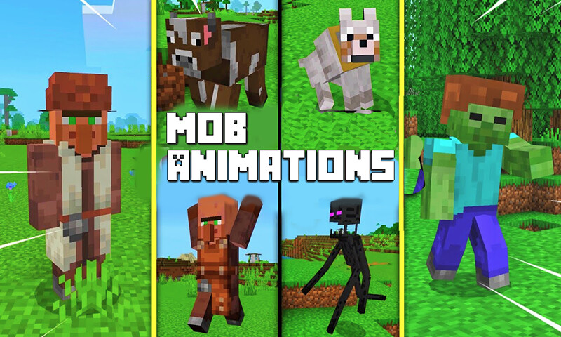 Mobs Animation Plus Mod Mods Mobs Animations for MCPE