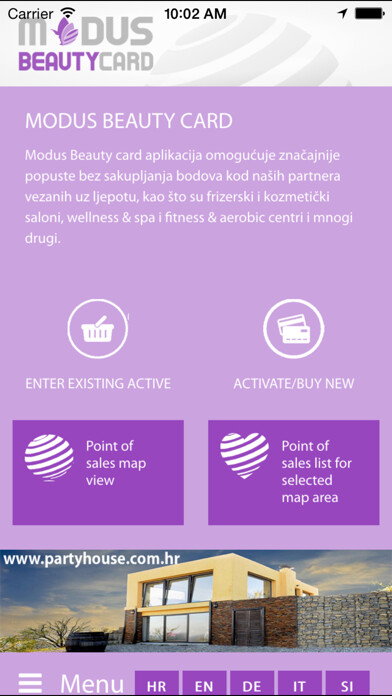 Emulate iPhone app Modus Beauty Card using MyAndroid