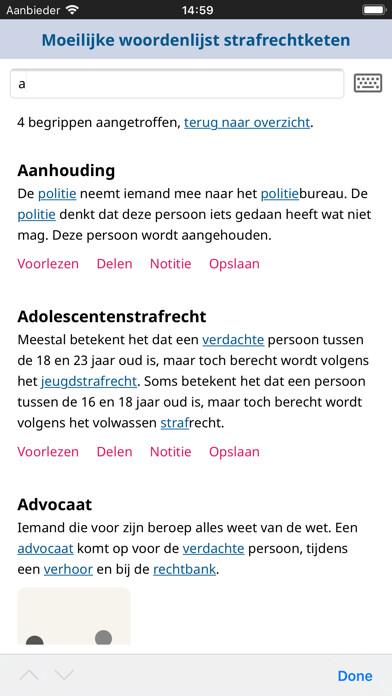 Emulate iPhone app Moeilijke woordenlijst using MyAndroid