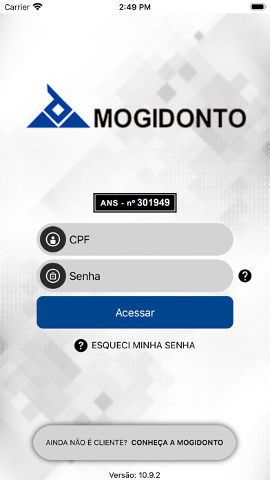 Emulate iPhone app Mogidonto - Associado using MyAndroid