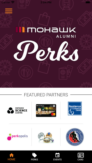 Emulate iPhone app Mohawk Alumni Perks using MyAndroid