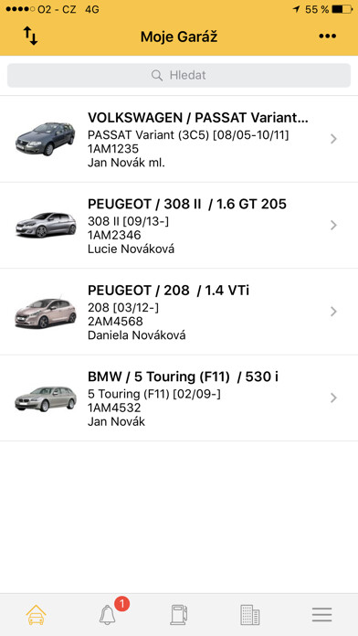 Emulate iPhone app Moje Garáž using MyAndroid