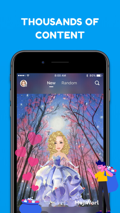 Emulate iPhone app MojiWorld: World Emoji Art using MyAndroid