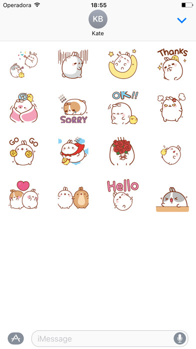 Emulate iPhone app Molang Rabbit - Animated Stickers And Emoticons using MyAndroid Emulate iPhone app Molang Rabbit - Animated Stickers And Emoticons using MyAndroid