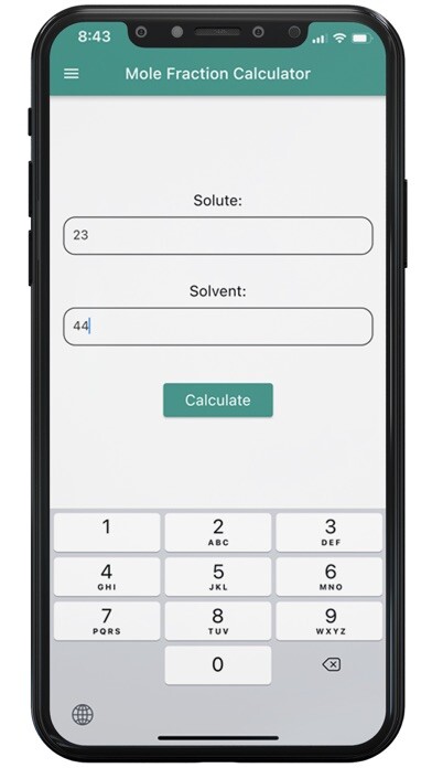 Emulate iPhone app Mole Fraction Calculator using MyAndroid Emulate iPhone app Mole Fraction Calculator using MyAndroid