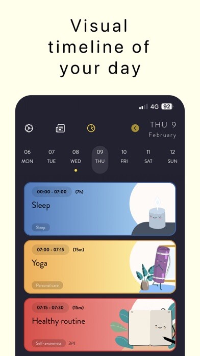 Emulate iPhone app Moleskine Balance Day Planner using MyAndroid