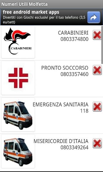 Run android online APK Molfettas usefull phone Num. from MyAndroid or emulate Molfettas usefull phone Num. using MyAndroid
