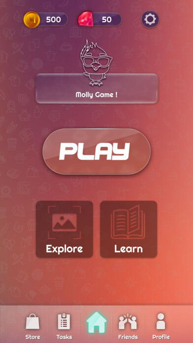 Emulate iPhone app Molly - English Word Game using MyAndroid