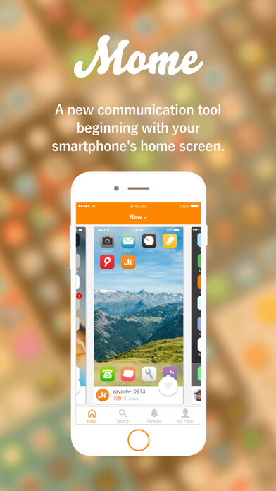 Emulate iPhone app Mome - Home Screen Community using MyAndroid