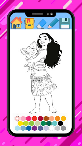 Run android online APK Mona coloring the island princess cartoon book from MyAndroid or emulate Mona coloring the island princess cartoon book using MyAndroid