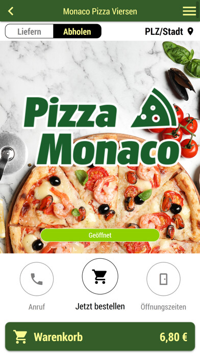 Emulate iPhone app Monaco Pizza Viersen using MyAndroid Emulate iPhone app Monaco Pizza Viersen using MyAndroid