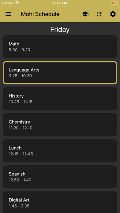 Emulate iPhone app Monarch Bell Schedule using MyAndroid Emulate iPhone app Monarch Bell Schedule using MyAndroid