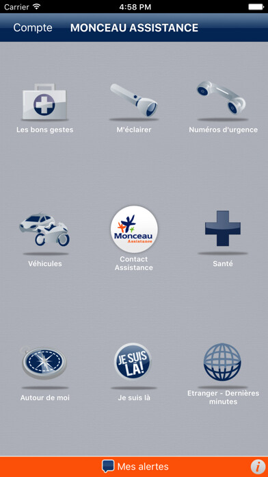 Emulate iPhone app MONCEAU Assistance using MyAndroid