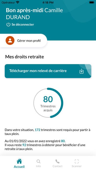 Emulate iPhone app Mon compte retraite using MyAndroid Emulate iPhone app Mon compte retraite using MyAndroid