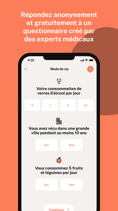 Emulate iPhone app Mon dépistage : cancer using MyAndroid Emulate iPhone app Mon dépistage : cancer using MyAndroid