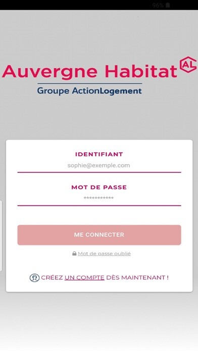 Emulate iPhone app Mon espace Auvergne Habitat using MyAndroid