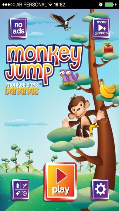Emulate iPhone app Monkey Jump  --  Mojo Super Fun  Free Adventure Game Collecting Bananas using MyAndroid