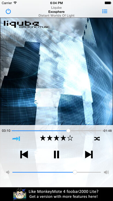 Emulate iPhone app MonkeyMote Lite for foobar2000 using MyAndroid Emulate iPhone app MonkeyMote Lite for foobar2000 using MyAndroid